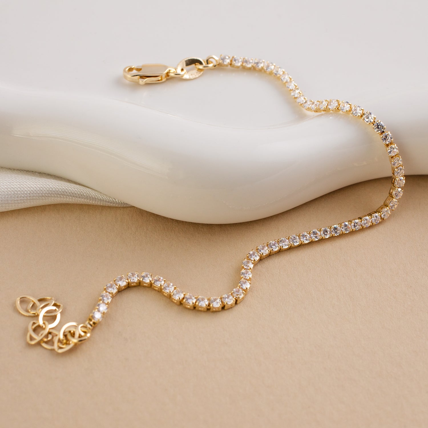 Tennis Bracelet, Gold Tennis Bracelet, Cubic Zirconia Bracelet, Dainty Gold Bracelet, Minimalist Jewelry