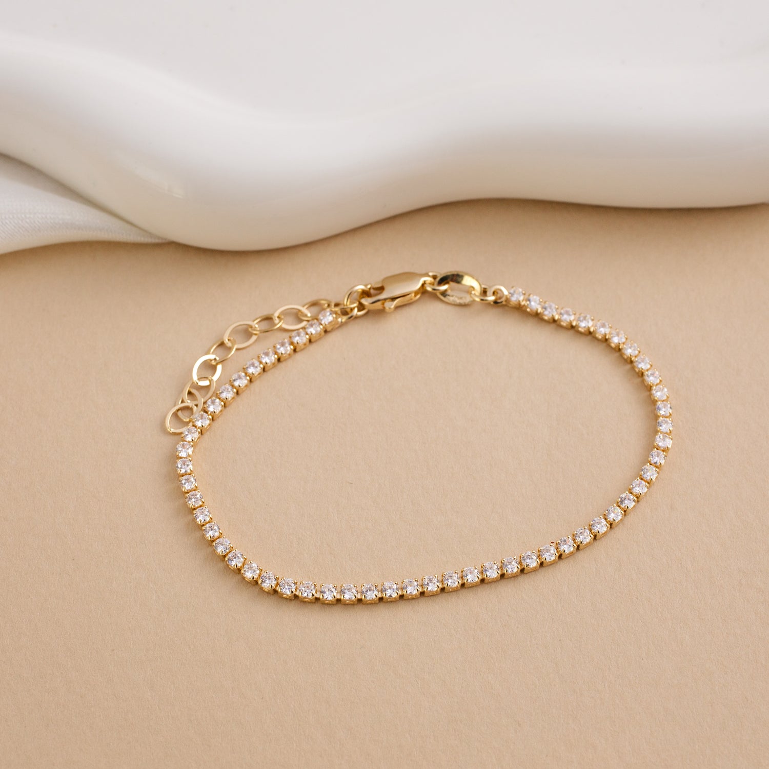 Tennis Bracelet, Gold Tennis Bracelet, Cubic Zirconia Bracelet, Dainty Gold Bracelet, Minimalist Jewelry