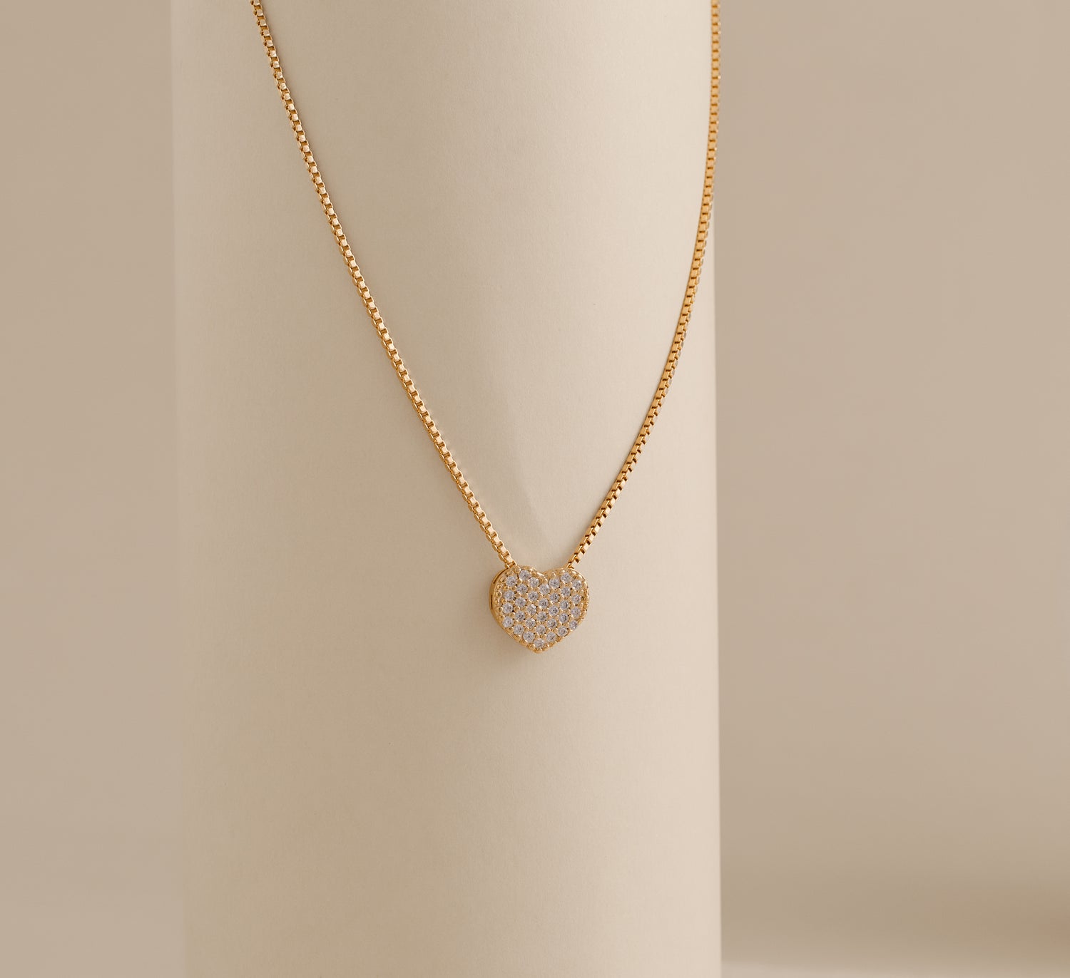 Heart Necklace, Gold Heart Necklace, Pavé Heart Pendant Necklace, Dainty Gold Necklace, Romantic Jewelry