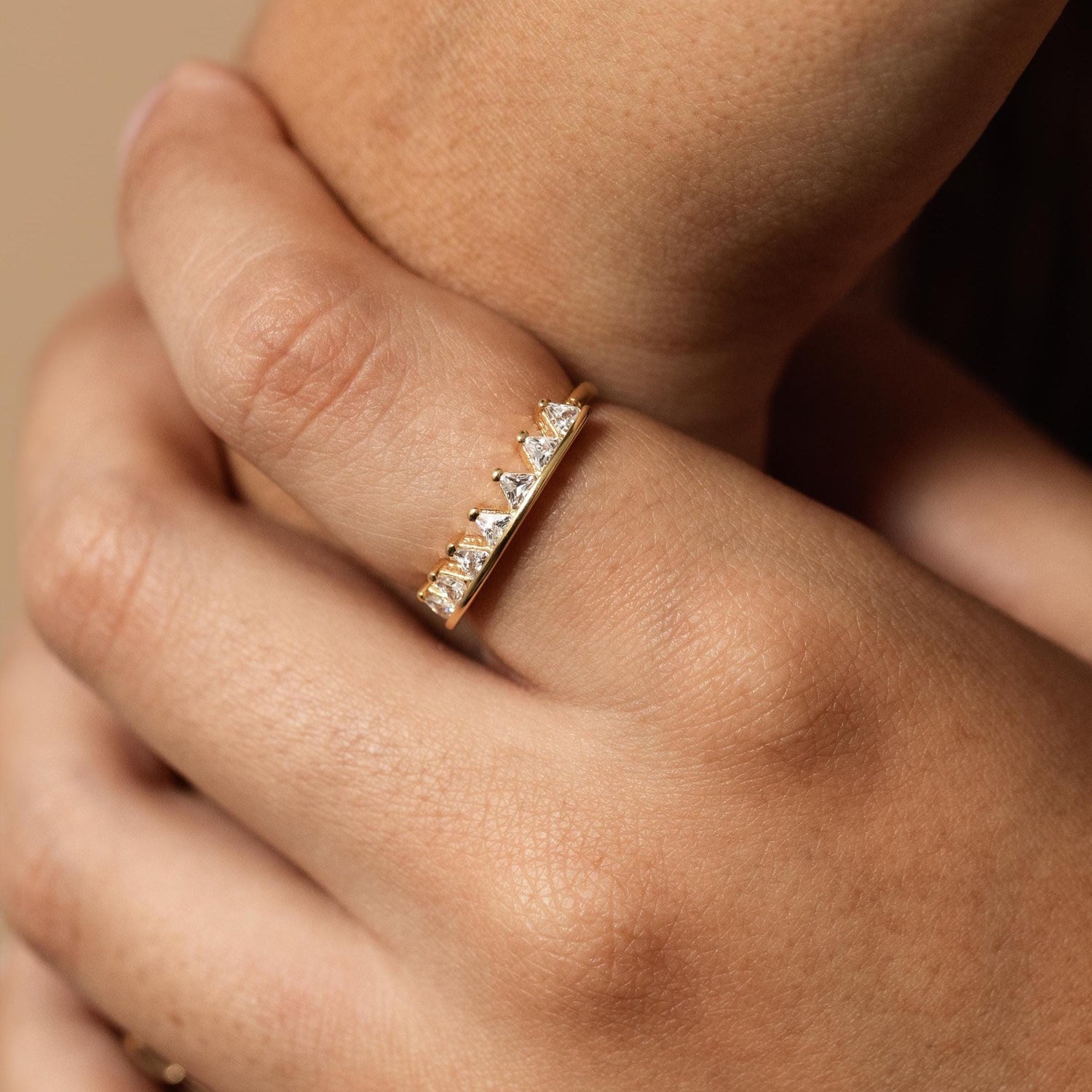 Gold Tiara Ring, Gold Filled Crown Band, Elegant Dainty Jewelry, Hypoallergenic Gift for Her