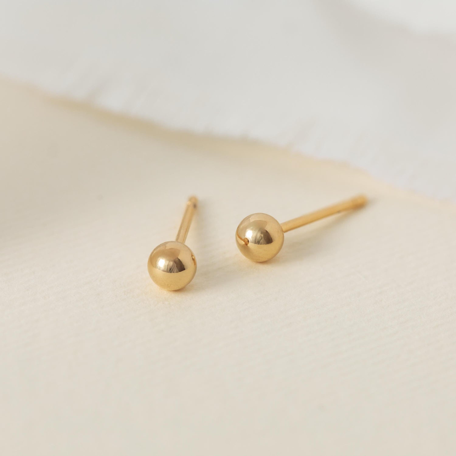 Gold Ball Stud Earrings, Sphere Studs Earrings, Minimalist Everyday Earrings