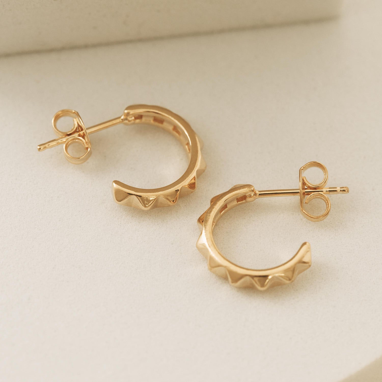 Studded Hoop Earrings • Modern Everyday Gold Hoops Earrings
