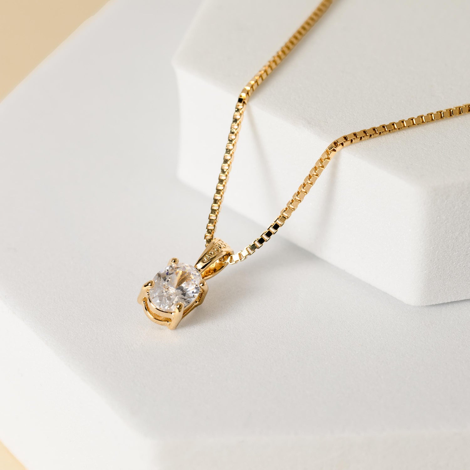 Dainty Solitaire Charm Necklace, Everyday Minimalist Gold Filled Pendent Necklace