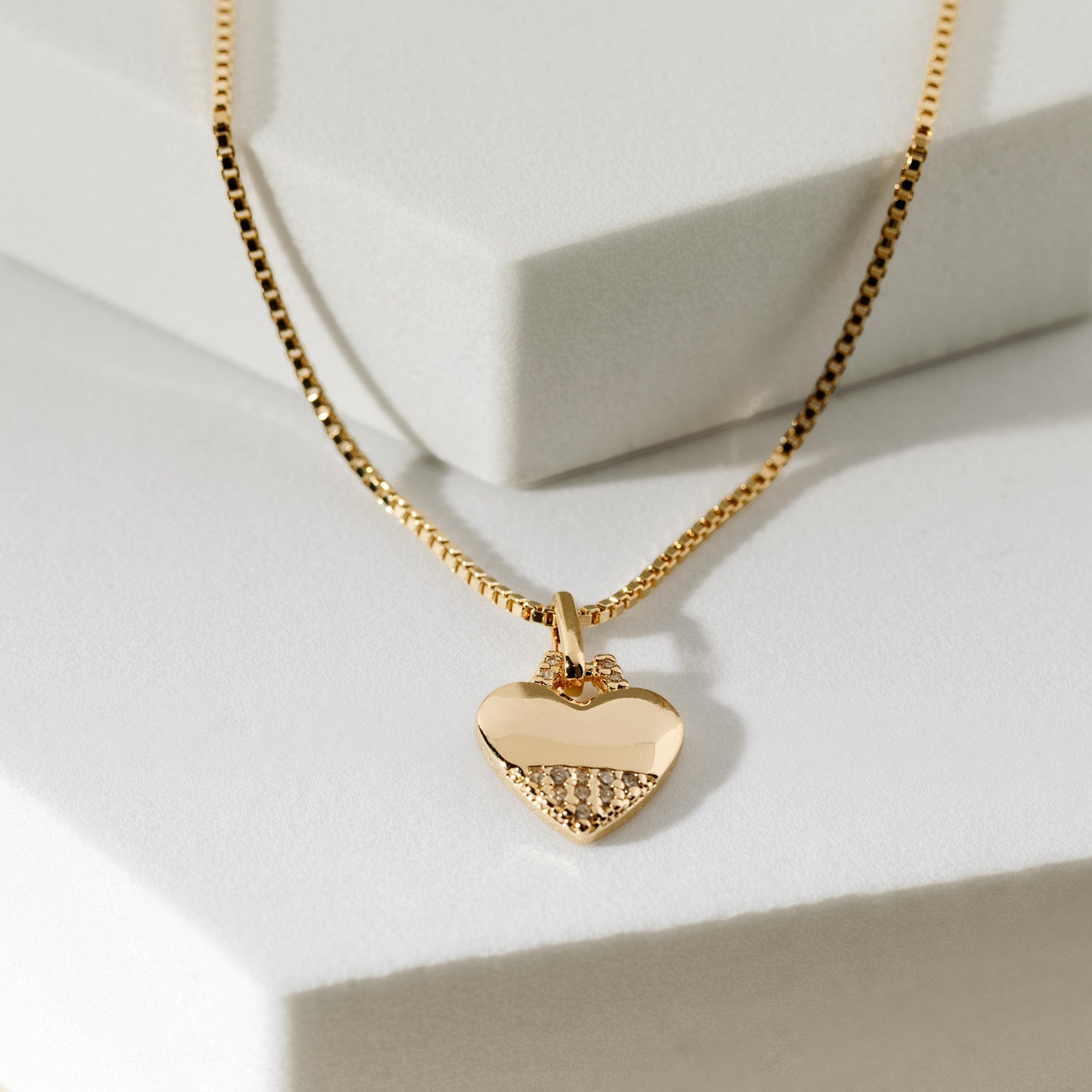 Heart Necklace, Gold Heart Pendant, Dainty Minimalist Necklace