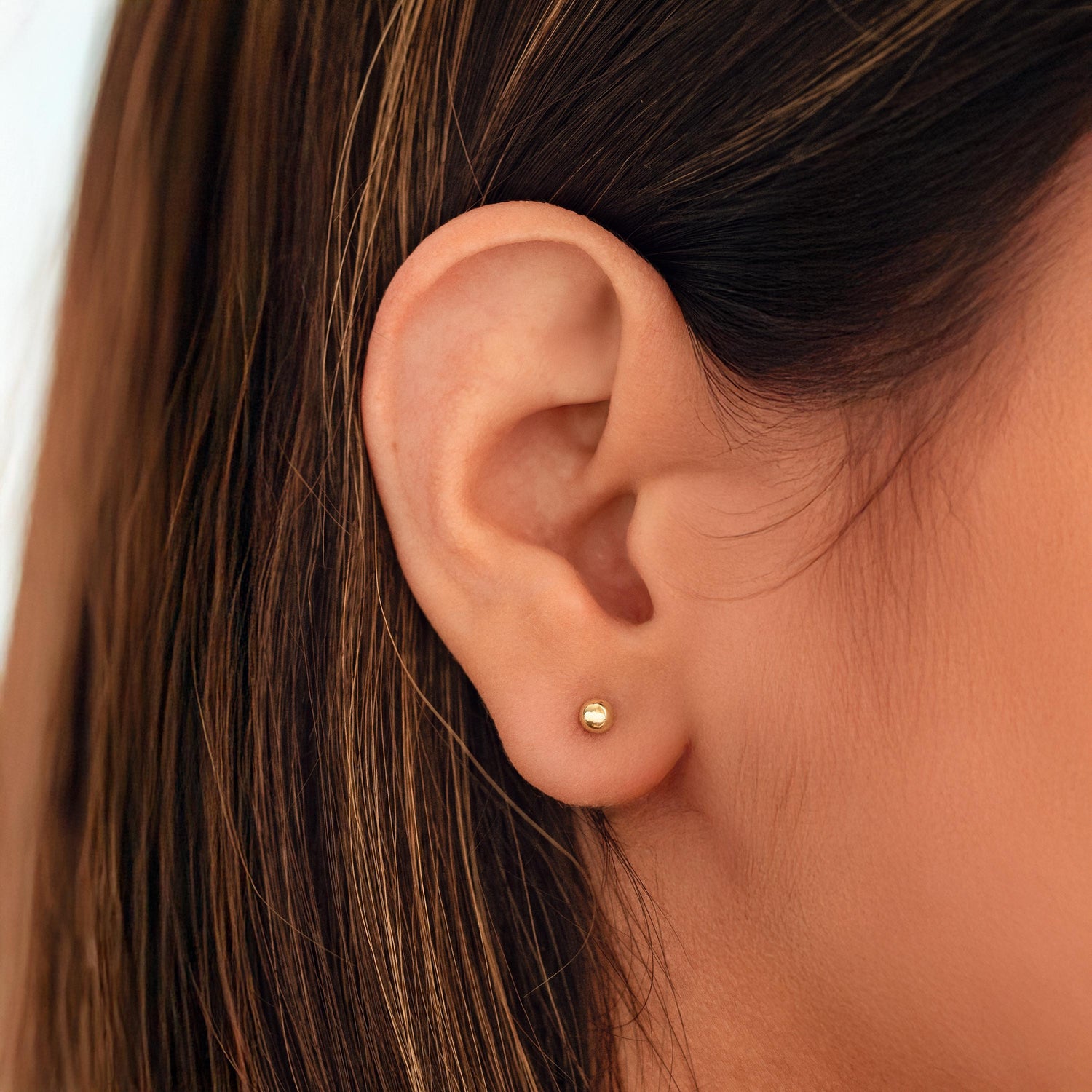 Gold Ball Stud Earrings, Sphere Studs Earrings, Minimalist Everyday Earrings