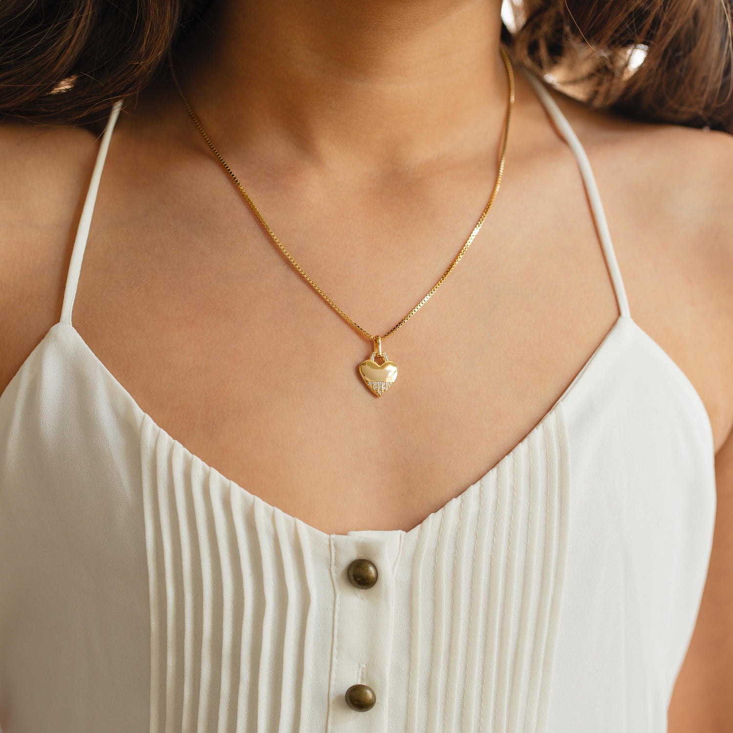 Heart Necklace, Gold Heart Pendant, Dainty Minimalist Necklace