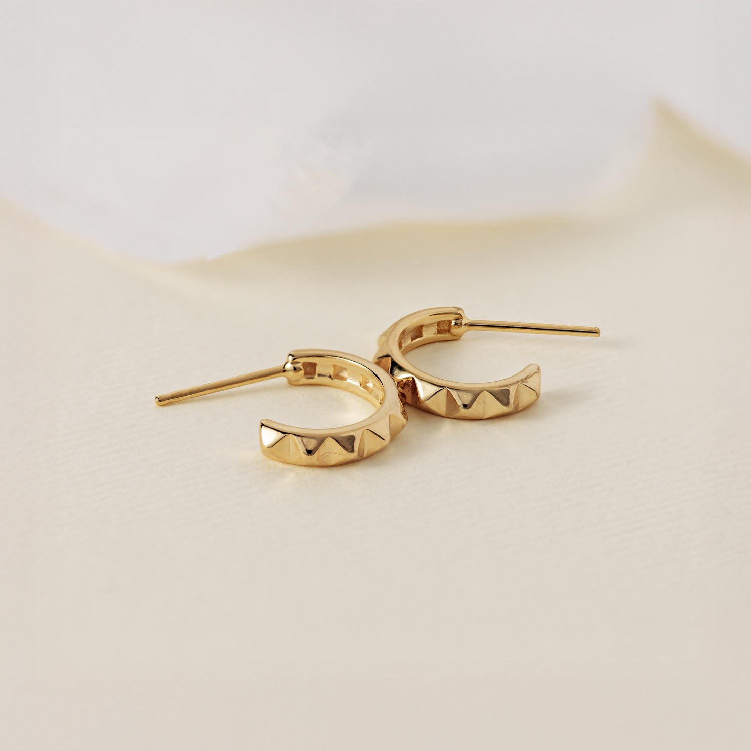 Studded Hoop Earrings • Modern Everyday Gold Hoops Earrings