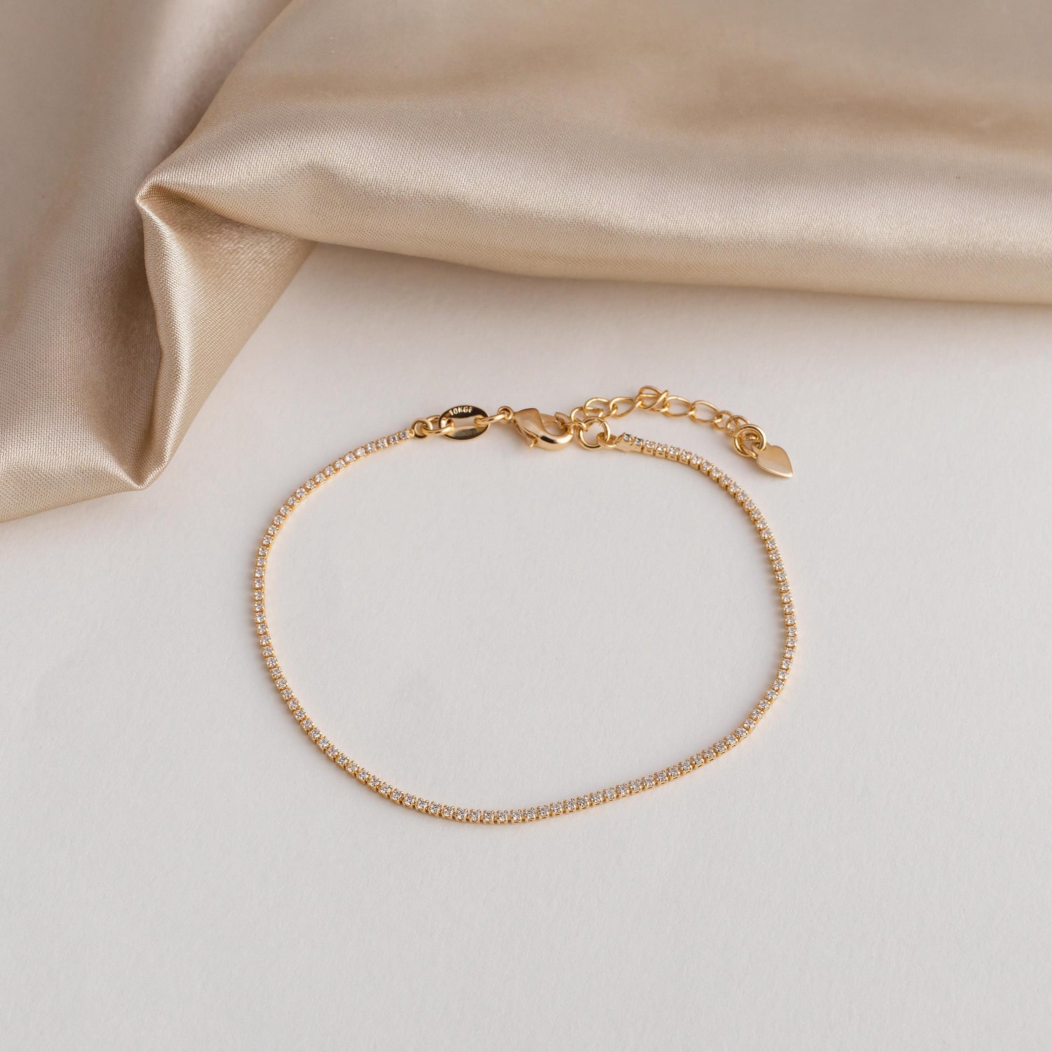Tennis Bracelet • Gold and Cubic Zirconia Dainty Stacking Jewelry