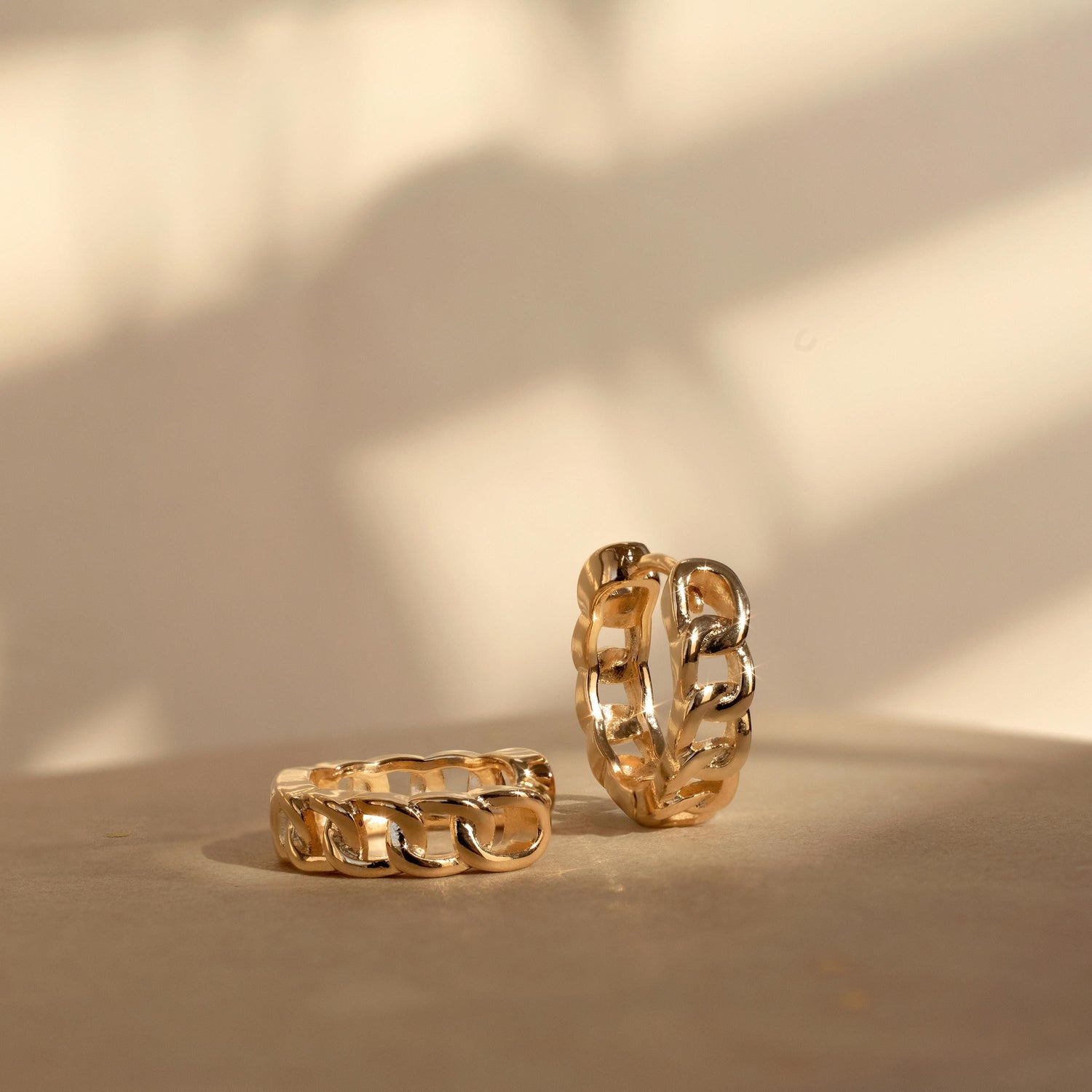 Chunky Chain Link Hoops • Gold Minimal Statement Earrings