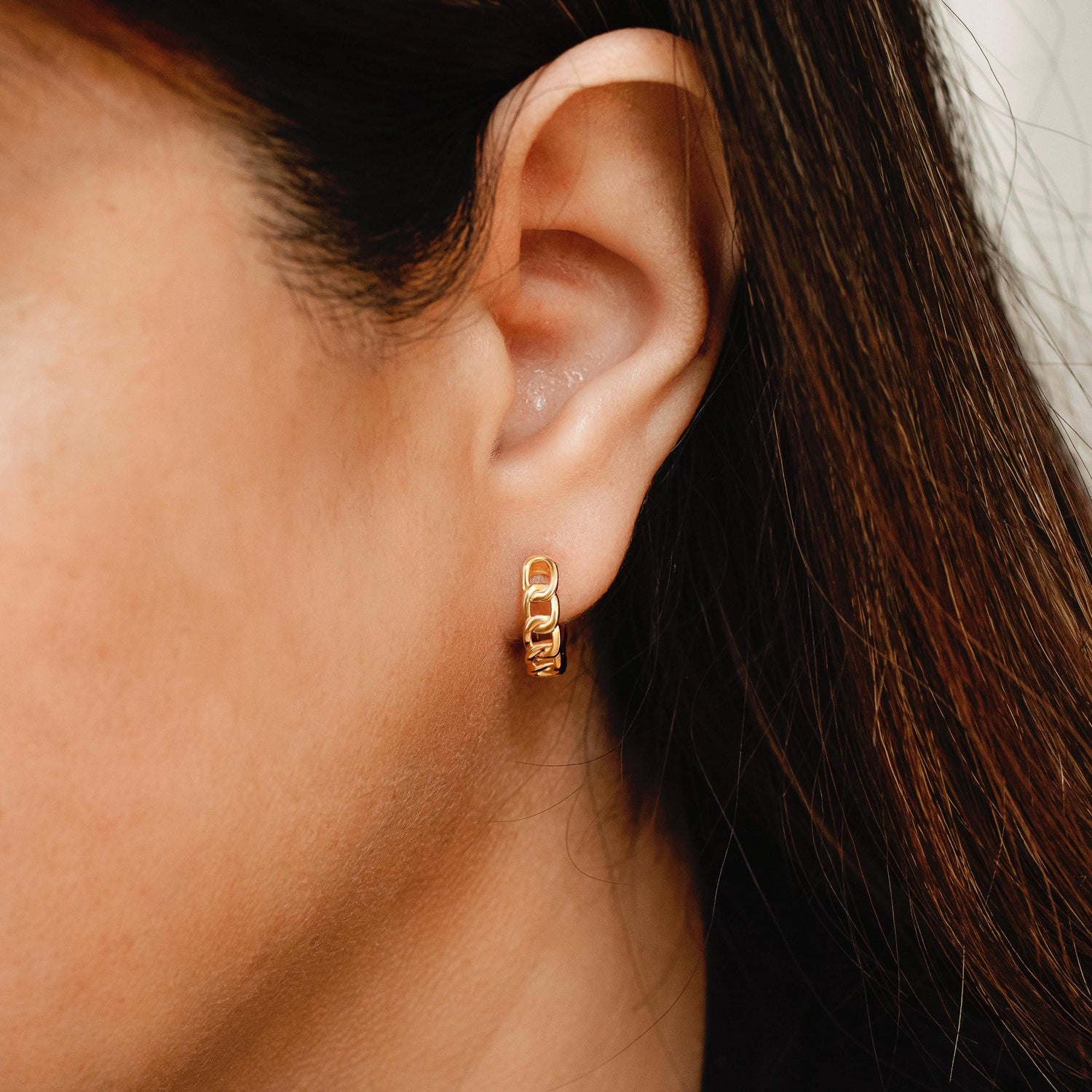 Chunky Chain Link Hoops • Gold Minimal Statement Earrings