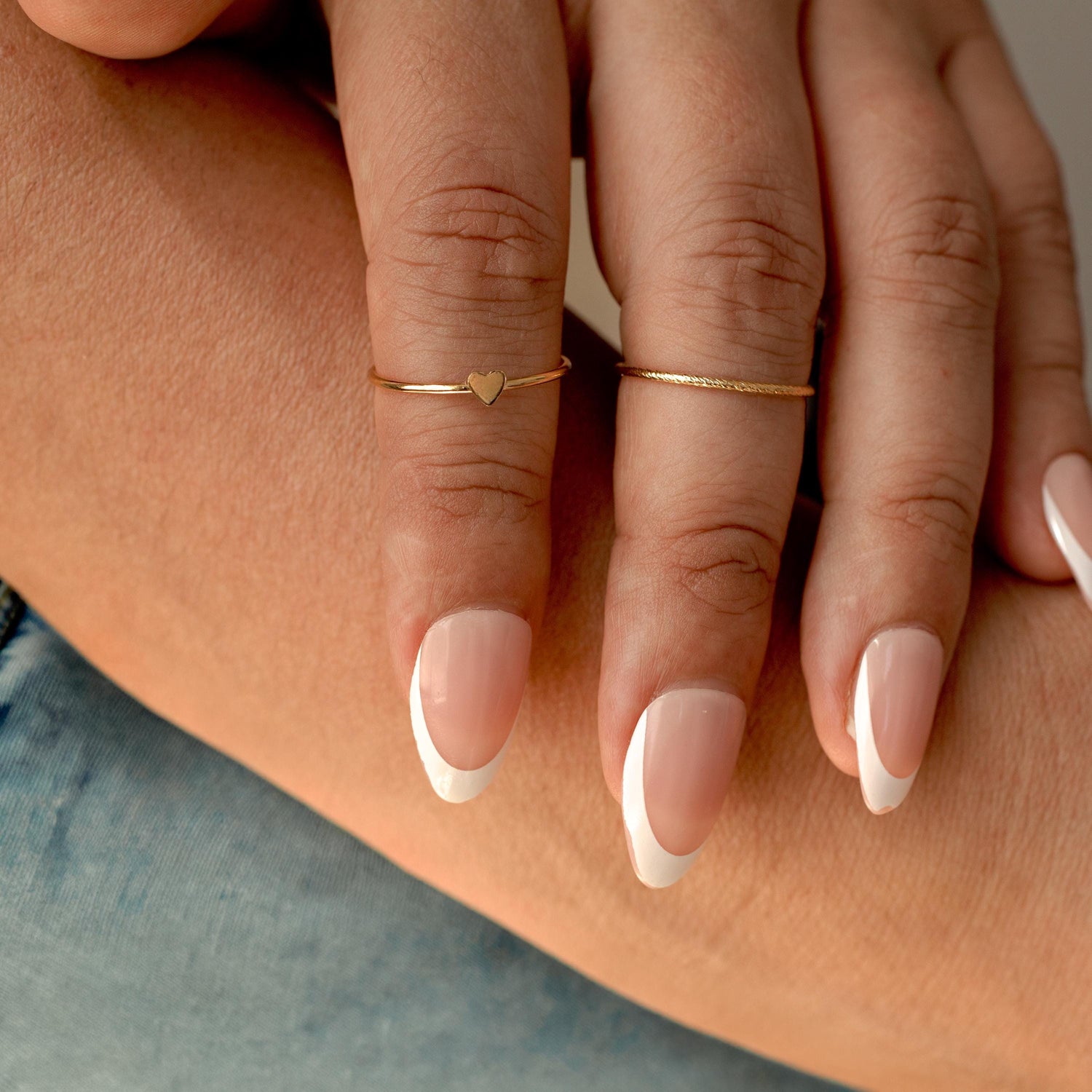 Gold Heart Ring, Dainty Stacking Band, Minimalist Love Jewelry